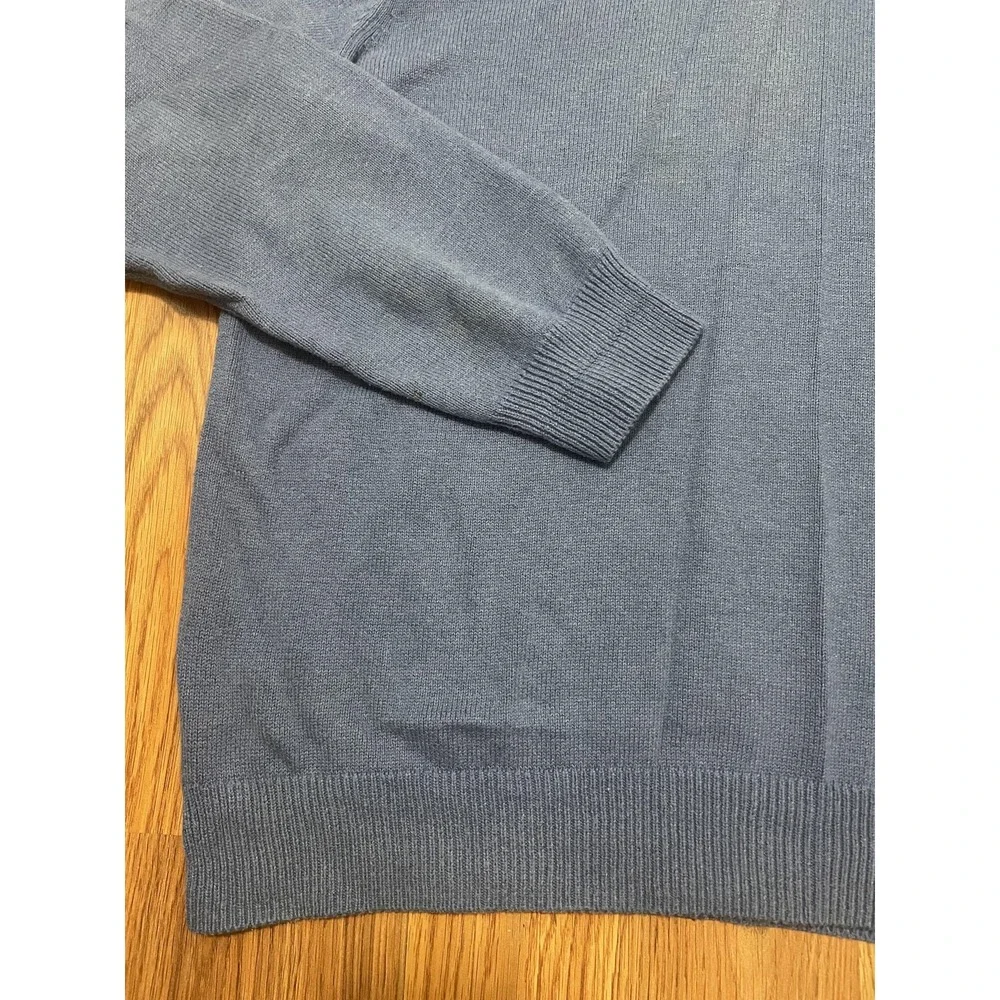 Brooks Brothers Sweater Mens Large Cashmere Blend 1/4 Zip Pullover Blue